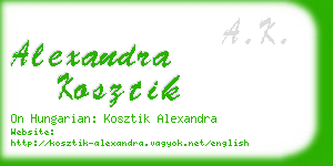 alexandra kosztik business card